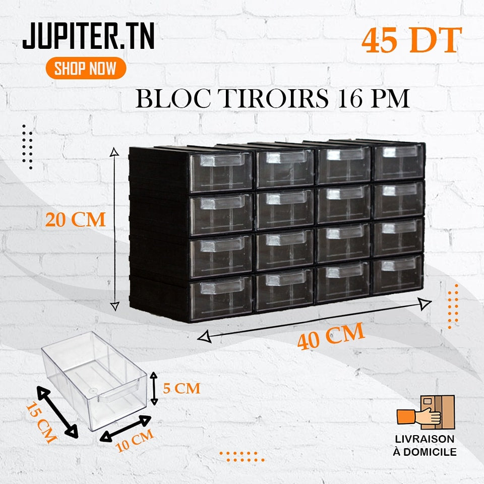 bloc tiroirs 16 pm