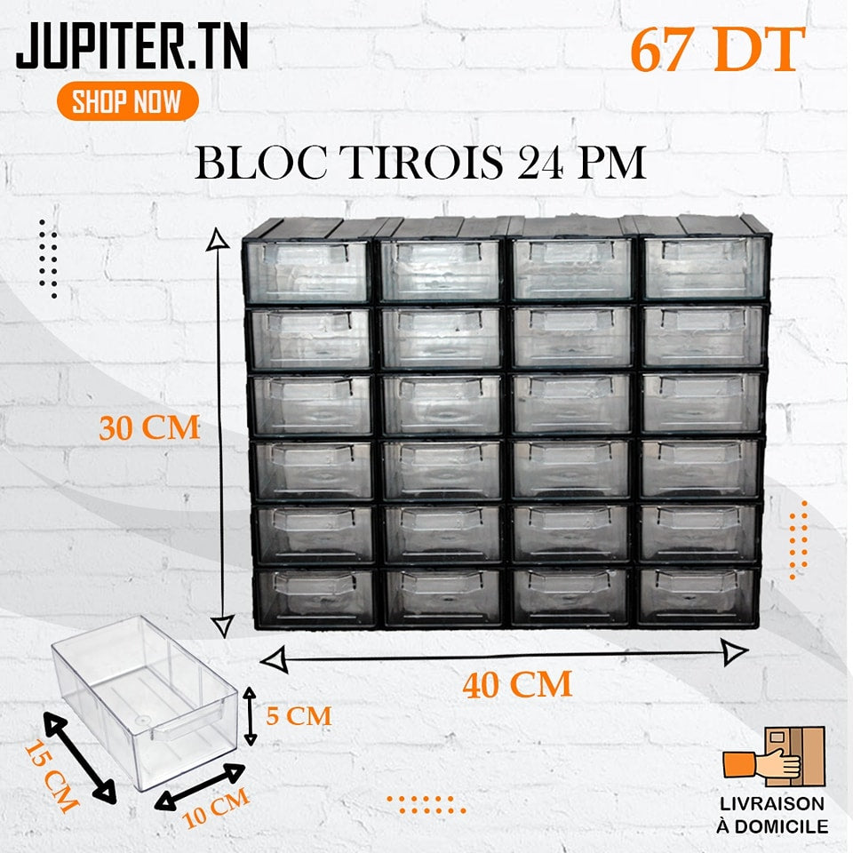 bloc tiroirs 24 pm