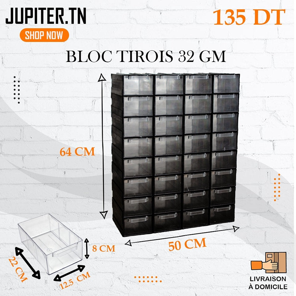 bloc tiroirs 32 GM